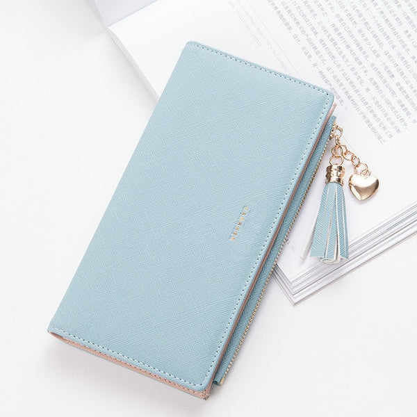 2019 Tassel Wallet Women Long Cute Wallet Leather Tassel Women Wallets Zipper Portefeuille Female Purse Clutch Cartera Mujer