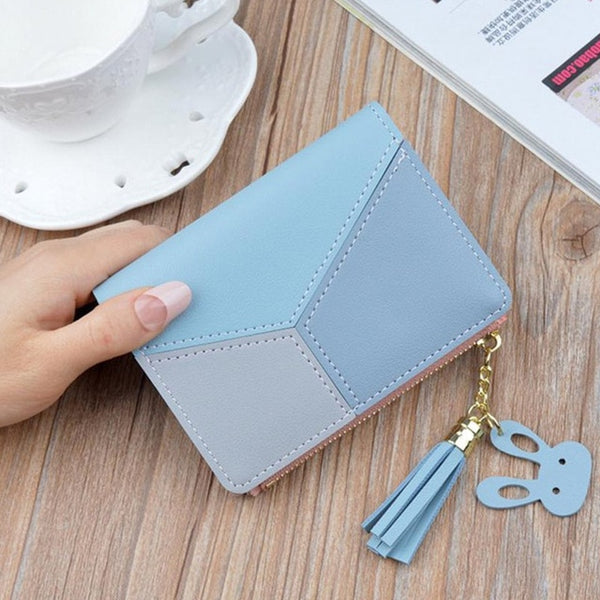 Geometric Women Clutch Pink Wallets Phone Pocket Purse Card Holder Patchwork Women Long Wallet Lady Fashion Short Coin Burse