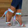 Plus Size 43 Women Classic Satin 11cm High Heels Fetish Silk Sandals Female Gladiator Summer Cheap Shoes Lady Green Sexy Pumps