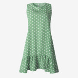 Lossky Women Summer Dress Fashion Polka Dot Dress Sleeveless Beach Mini Dress Casual Printed Short Loose Blue Sundress New 2019