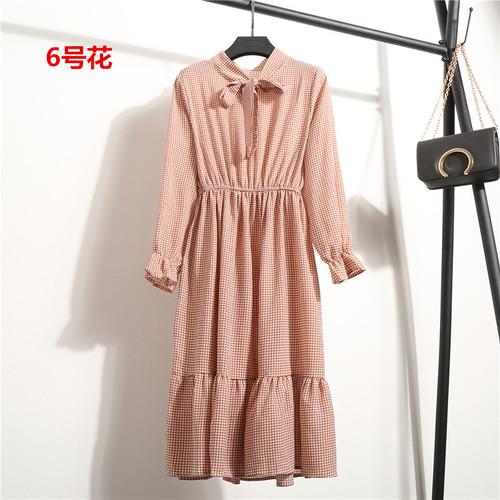 29 Colors Beautiful Fashion Spring Autumn Women Long Sleeve Dress Retro Collar Casual Slim Dresses Floral Printing Chiffon Sexy