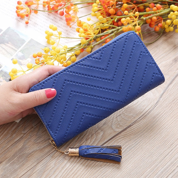 Long Wallet Women Purses Tassel Fashion Coin Purse Card Holder Wallets Female High Quality Clutch Money Bag PU Leather Wallets
