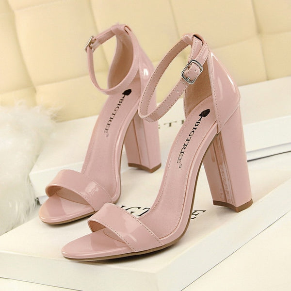 BIGTREE Shoes Women Sandals 2019 Women Shoes Block Heels Women Suede Buckle Party Sandalias Sexy Classic Sandals Ladies Shoes