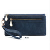 Fashion Women Wallets Dull Polish Leather Wallet Double Zipper Day Clutch Purse Wristlet Portefeuille Handbags Carteira Feminina