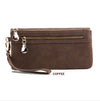 Fashion Women Wallets Dull Polish Leather Wallet Double Zipper Day Clutch Purse Wristlet Portefeuille Handbags Carteira Feminina