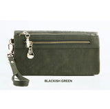 Fashion Women Wallets Dull Polish Leather Wallet Double Zipper Day Clutch Purse Wristlet Portefeuille Handbags Carteira Feminina
