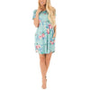 Summer women dresses Fashion O Neck Women Floral Print Mini Dress Summer Short Sleeve Dresses Party Wedding Vestido