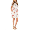Summer women dresses Fashion O Neck Women Floral Print Mini Dress Summer Short Sleeve Dresses Party Wedding Vestido