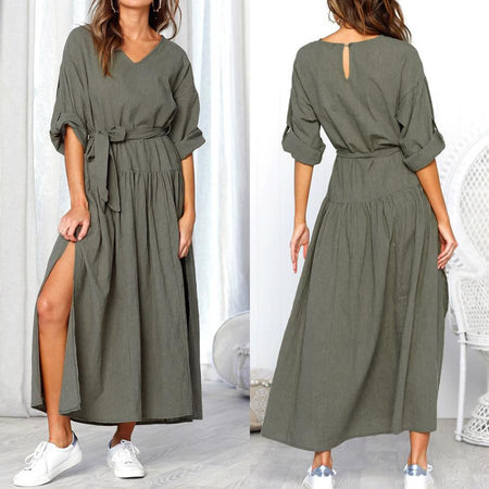 Macheda Fashion Women Solid Spaghetti Straps Backless Sleeveless Sexy Dresses Bottom Length Adjustable Ladies Casual Dress Ne'w