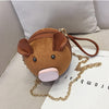 Korean Fashion Suede Women Bag Pig Small Round Bag Chain Female Shoulder Messenger Bag Wrist Bag Party Clutch Coin Purse 2019