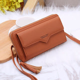 Phone Bag Women Wallets Leather Shoulder Bag Long Culutch Fashion Large Capacity Card Holder Female Zipper Wallet Slim Purse