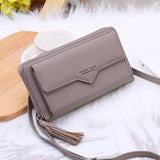 Phone Bag Women Wallets Leather Shoulder Bag Long Culutch Fashion Large Capacity Card Holder Female Zipper Wallet Slim Purse
