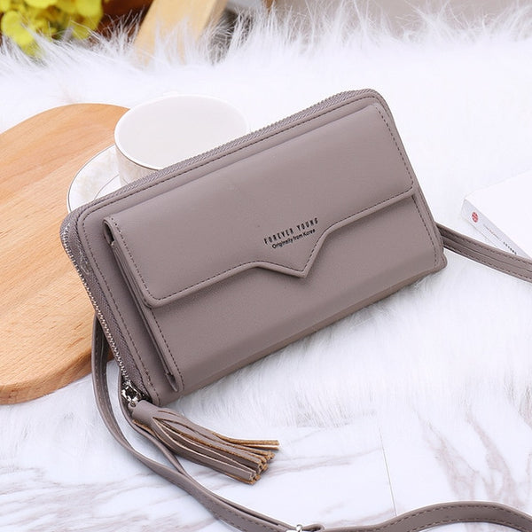 Phone Bag Women Wallets Leather Shoulder Bag Long Culutch Fashion Large Capacity Card Holder Female Zipper Wallet Slim Purse