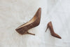Big Size Women's Shoe 9cm MOC 2 High Heels Pumps Party Shoes For Women Canvas Wedding Shoes chaussure femme