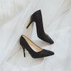 Big Size Women's Shoe 9cm MOC 2 High Heels Pumps Party Shoes For Women Canvas Wedding Shoes chaussure femme