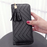 Long Wallet Women Purses Tassel Fashion Coin Purse Card Holder Wallets Female High Quality Clutch Money Bag PU Leather Wallets