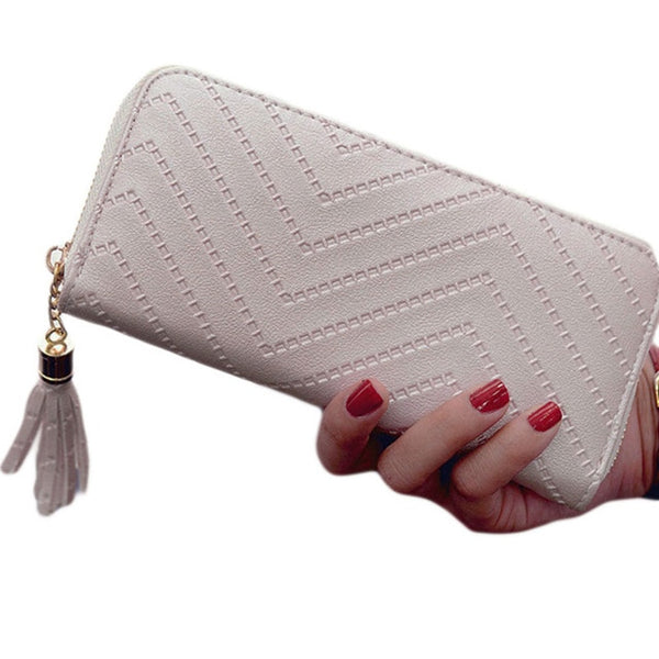 Long Wallet Women Purses Tassel Fashion Coin Purse Card Holder Wallets Female High Quality Clutch Money Bag PU Leather Wallets
