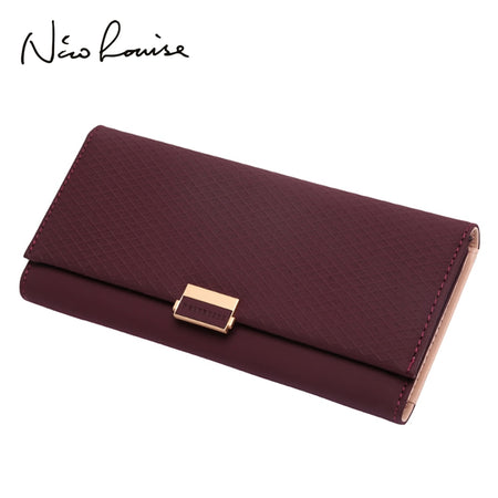 2019 New Fashion Women Wallets Drawstring Nubuck Leather Zipper Wallet Women's Long Design Purse Two Fold More Color Clutch