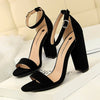 BIGTREE Shoes Women Sandals 2019 Women Shoes Block Heels Women Suede Buckle Party Sandalias Sexy Classic Sandals Ladies Shoes