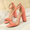 BIGTREE Shoes Women Sandals 2019 Women Shoes Block Heels Women Suede Buckle Party Sandalias Sexy Classic Sandals Ladies Shoes