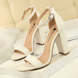 BIGTREE Shoes Women Sandals 2019 Women Shoes Block Heels Women Suede Buckle Party Sandalias Sexy Classic Sandals Ladies Shoes