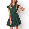 Womail dress Summer woman Casual Ruffles Sleeve Ladies O-Neck Hollow Out Ruched A-Line Dress party fashion Daily NEW 2019 A4