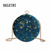 2019Starry sky Circular Fashion Suede Shoulder Bag Chain belt Women's Crossbody Messenger Bags Ladies Purse Female Round Handbag