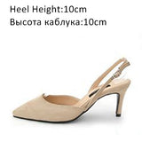 Women Sandals High Heels Summer Brand Woman Pumps Thin Heels Party Shoes Pointed Toe Slip On Office Ladie Dress Shoe Plus SizeDE