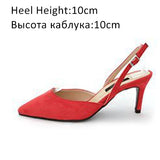 Women Sandals High Heels Summer Brand Woman Pumps Thin Heels Party Shoes Pointed Toe Slip On Office Ladie Dress Shoe Plus SizeDE