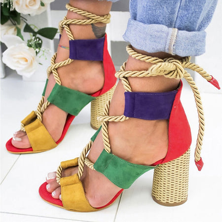 Eilyken 2019 New Designer Print Denim Sandals Roman Sandals High Quality Wedges High Heels Peep-Toe Platform Shoes Woman