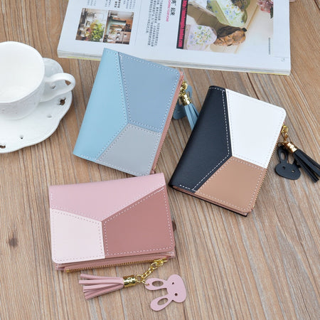 2019 New Fashion Women Wallets Drawstring Nubuck Leather Zipper Wallet Women's Long Design Purse Two Fold More Color Clutch
