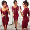 Women Sexy Club Low Cut Bodycon Dress Red Velvet Sheath 2019 Casual Autumn Winter Zipper Fashion Party Dresses Black Office Work
