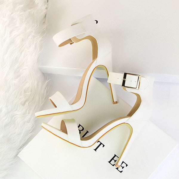 Plus Size 43 Women Classic Satin 11cm High Heels Fetish Silk Sandals Female Gladiator Summer Cheap Shoes Lady Green Sexy Pumps